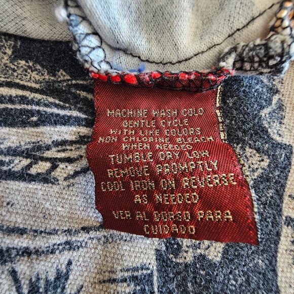 Caribbean Joe Mens Hawaiian Floral Polo Shirt XL Navy/Orange Cotton Blend - Picture 6 of 7